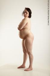 Nude Woman White Standing poses - ALL Pregnant short brown Standing poses - simple Pinup